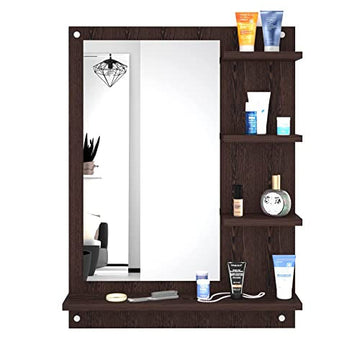 Fabulous Wall Mount Dressing Table Organizer Makeup Vanity with Mirror Storage Shelves for Bedroom
