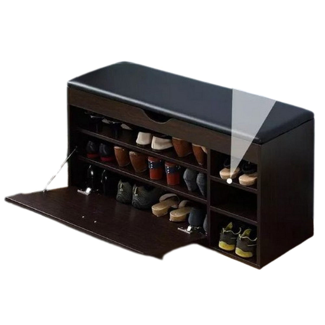 Premium Quality wooden Entrance Shoes organizer Shoes Rack with Seat Cushion