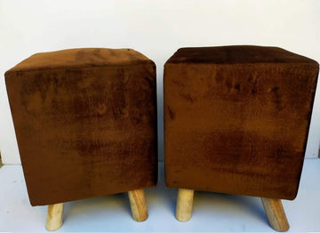 Solace Wooden Square Ottoman (Brown)